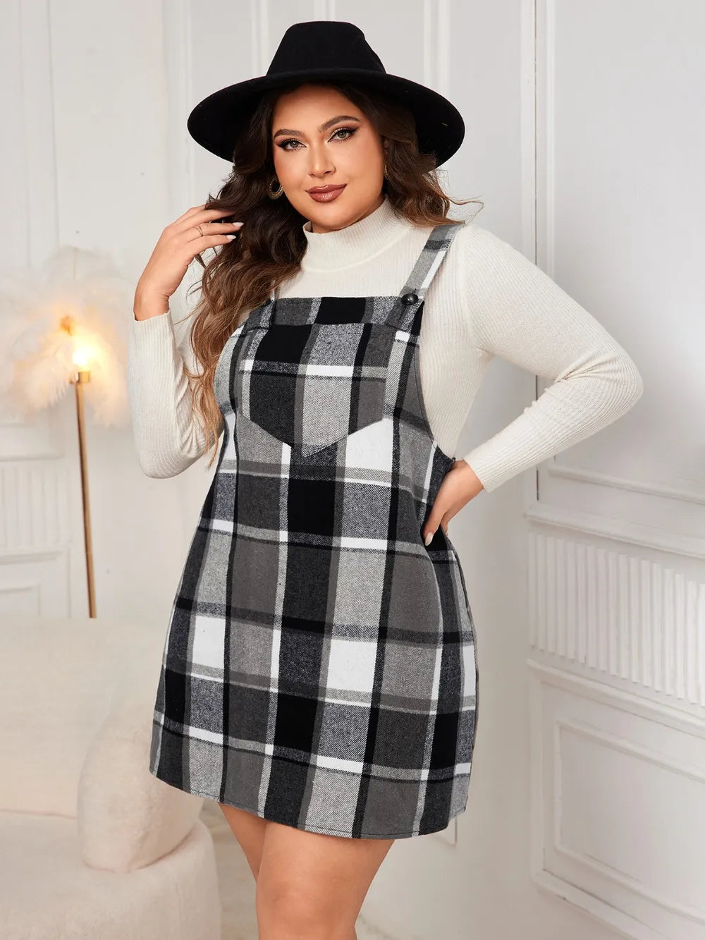 Women's Plus Size Plaid Jumpsuit