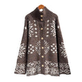 Women's Geometric Turtleneck Cardigan