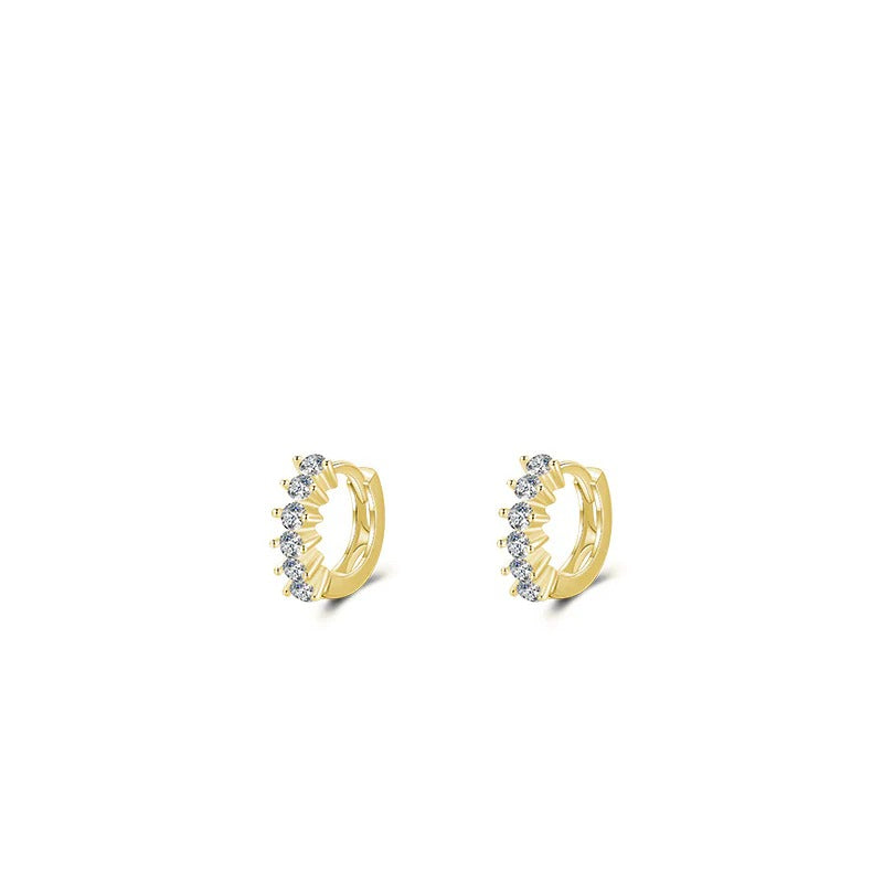 925 Sterling Silver Crystal Hoop Earrings
