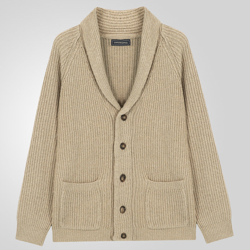 Men's Button-Front Cardigan with Pockets