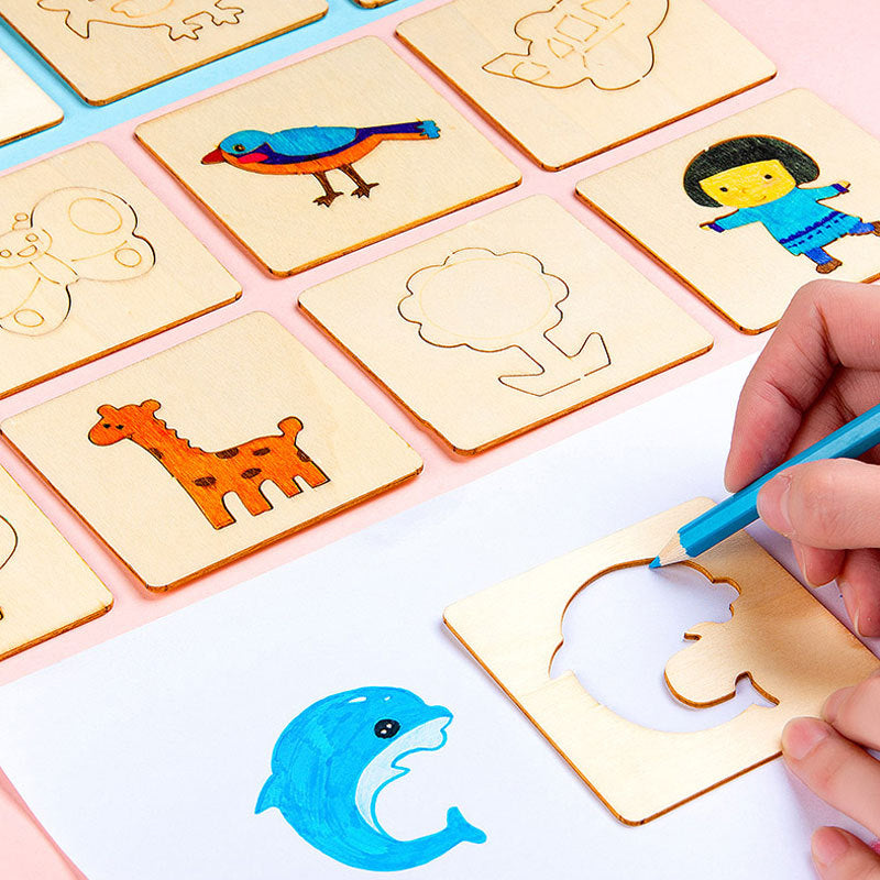 Kids’ Wooden Drawing Stencil Set