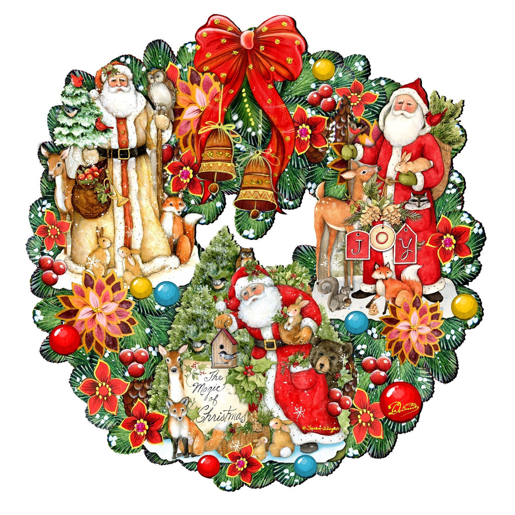 Classic Christmas Santa Holiday Door Wreath by G. Debrekht