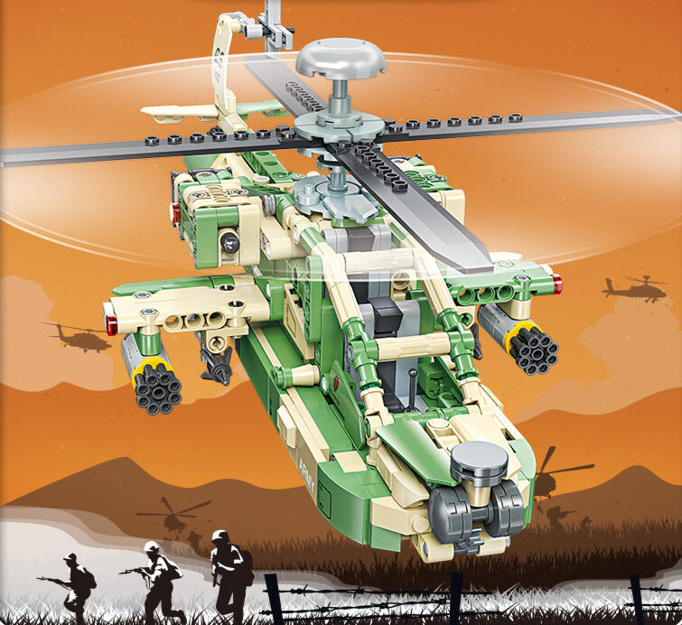 Mil-Blox AH-64 Apache Helicopter Building Set