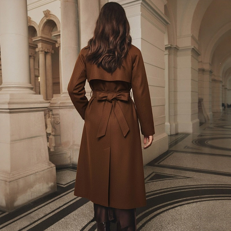Women's Plus Size Belted Wool-Blend Coat