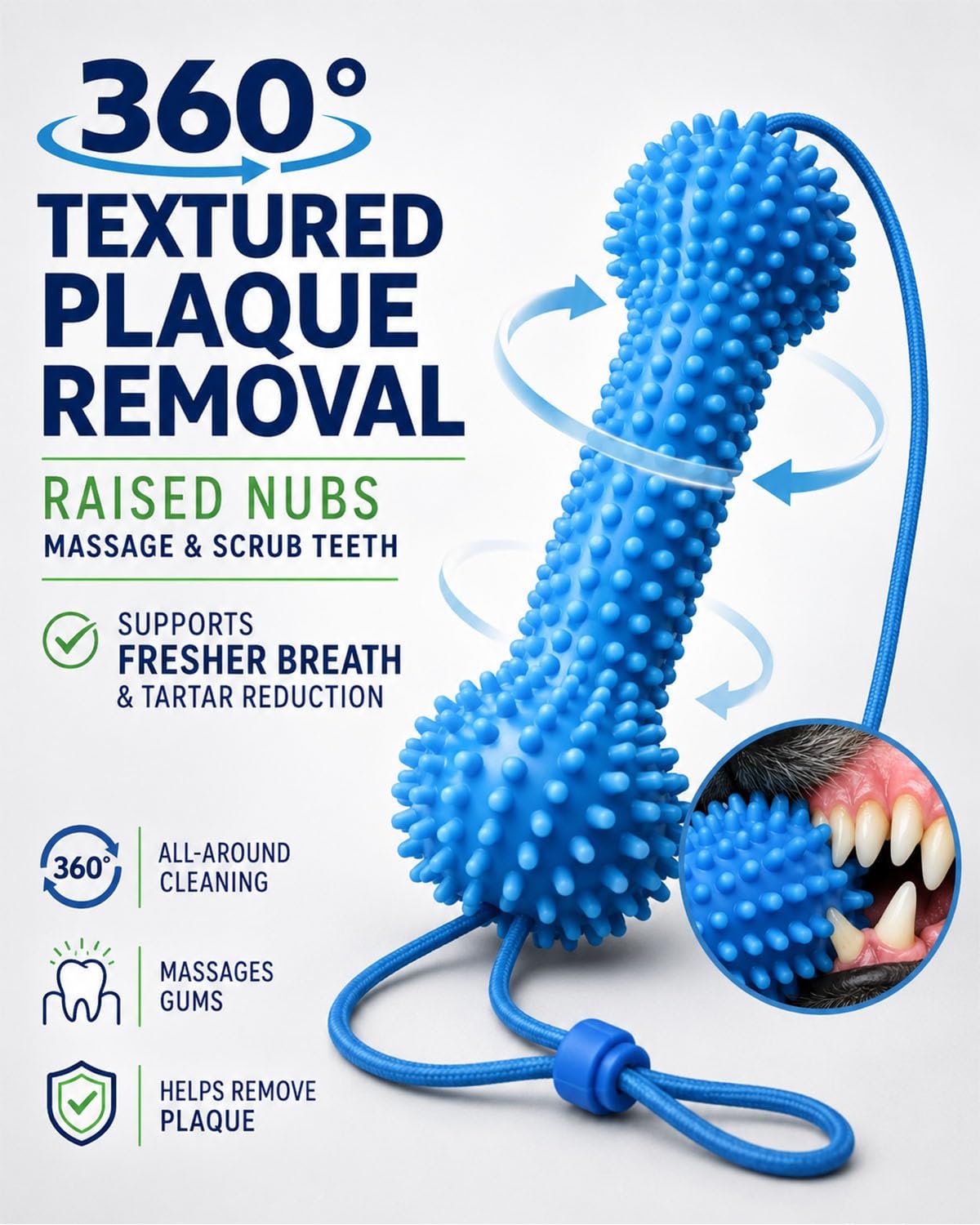 Dual-Action Canine Dental Prop, Bite And Brush Dental Toy For Dogs