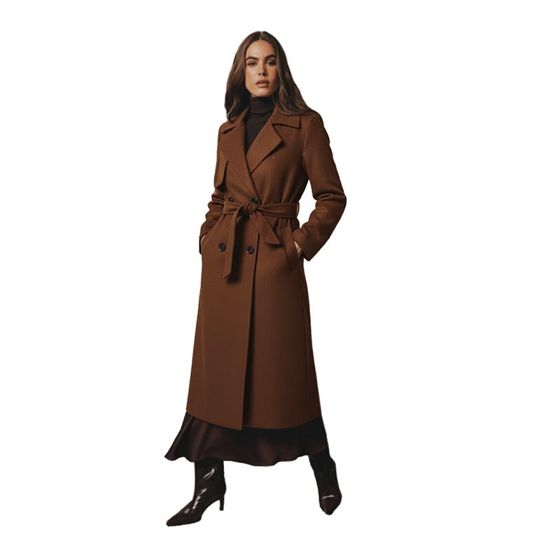 Women's Plus Size Belted Wool-Blend Coat