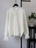 Lace-Detail Round-Neck Sweater