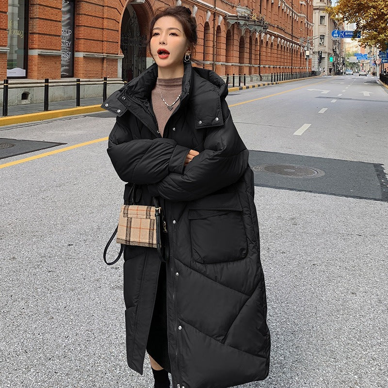 Women's Plus Size Loose Over-Knee Long Cotton Padded Jacket