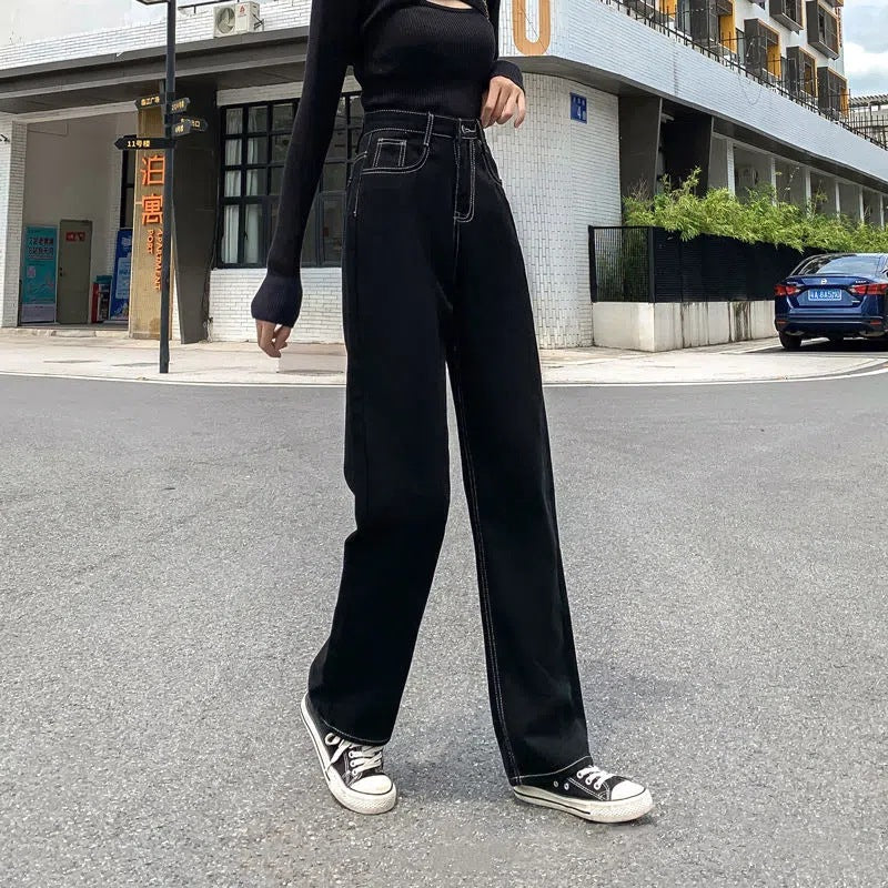 Women's Plus Size Straight-Leg High-Waist Pants