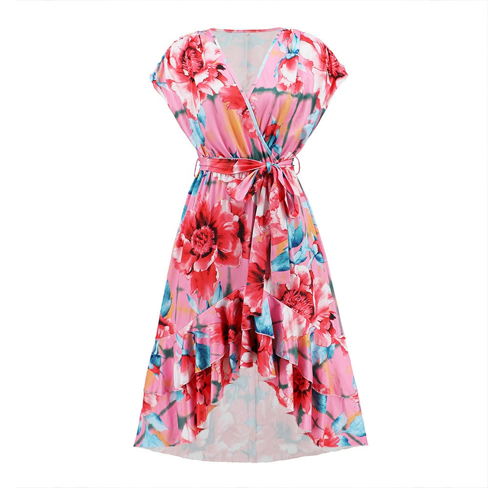 Women's Plus Size V-Neck Print Dress