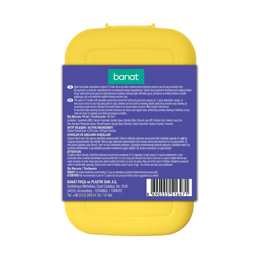 Banat Klick & Go Travel Oral Care Kit with Toothpaste & Floss