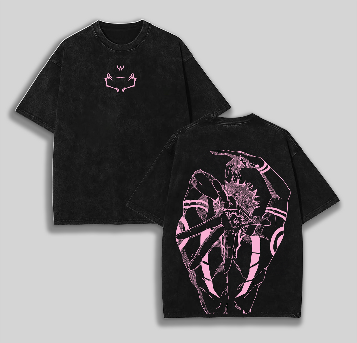 Jujutsu Kaisen Sukuna Pink Graphic T-Shirt