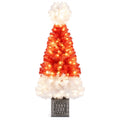 4 Ft Artificial Christmas Tree Santa Hat Christmas Tree with 300 Branch Tips Red
