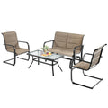 4-Piece Patio Set with Glider Loveseat & Coffee Table