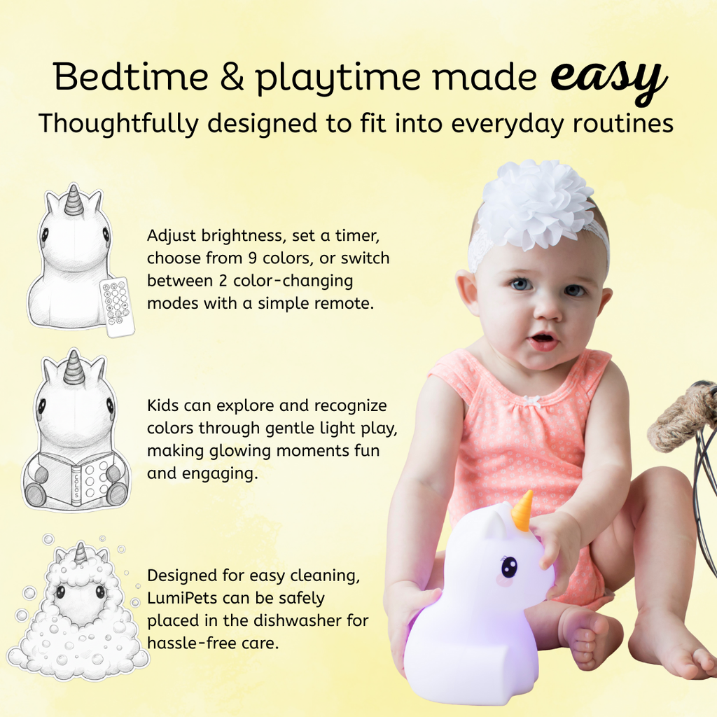 LumiPets Unicorn Soft Silicone Night Light