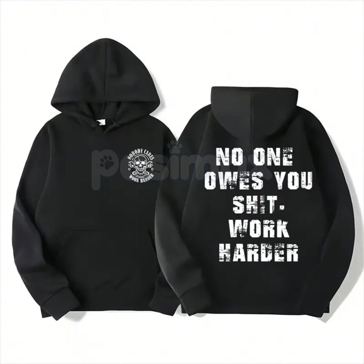 Work Harder Skull Graphic T-Shirt, Sweatshirt & Hoodie