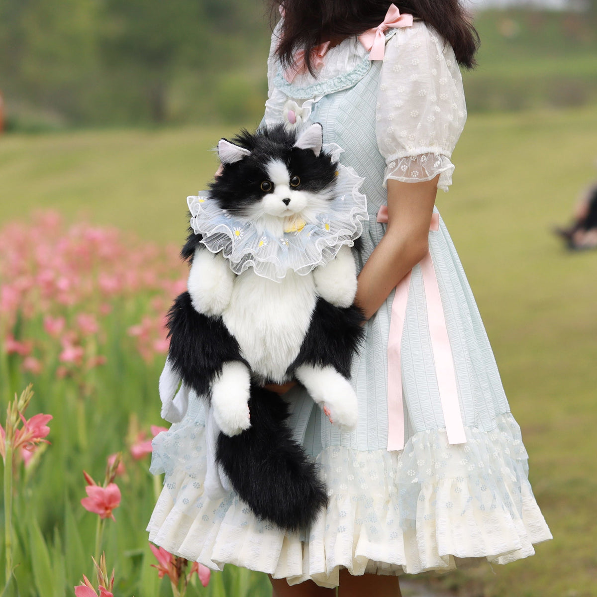 Tuxedo Cat Plush Backpack