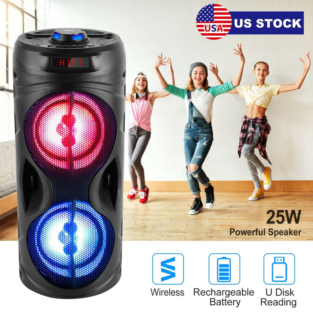 Portable Bluetooth Karaoke Party Speaker with LED Lights & FM