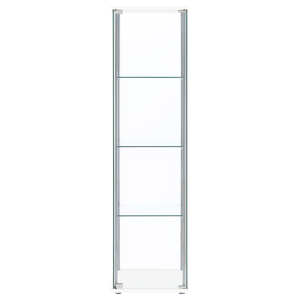 Bellatrix 3-shelf Clear Glass Curio Cabinet White