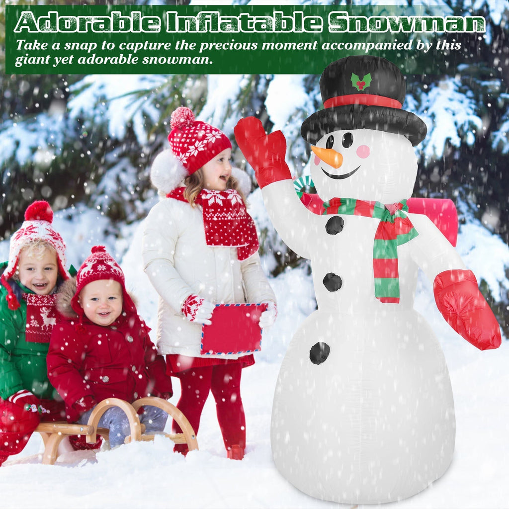 7.9 ft Christmas Inflatable Giant Snowman Blow up Light up Snowman with LED Lights Hat Scarf IPX4