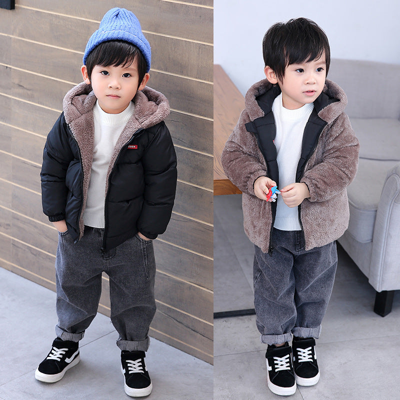 Boys’ Reversible Cotton-Padded Winter Jacket