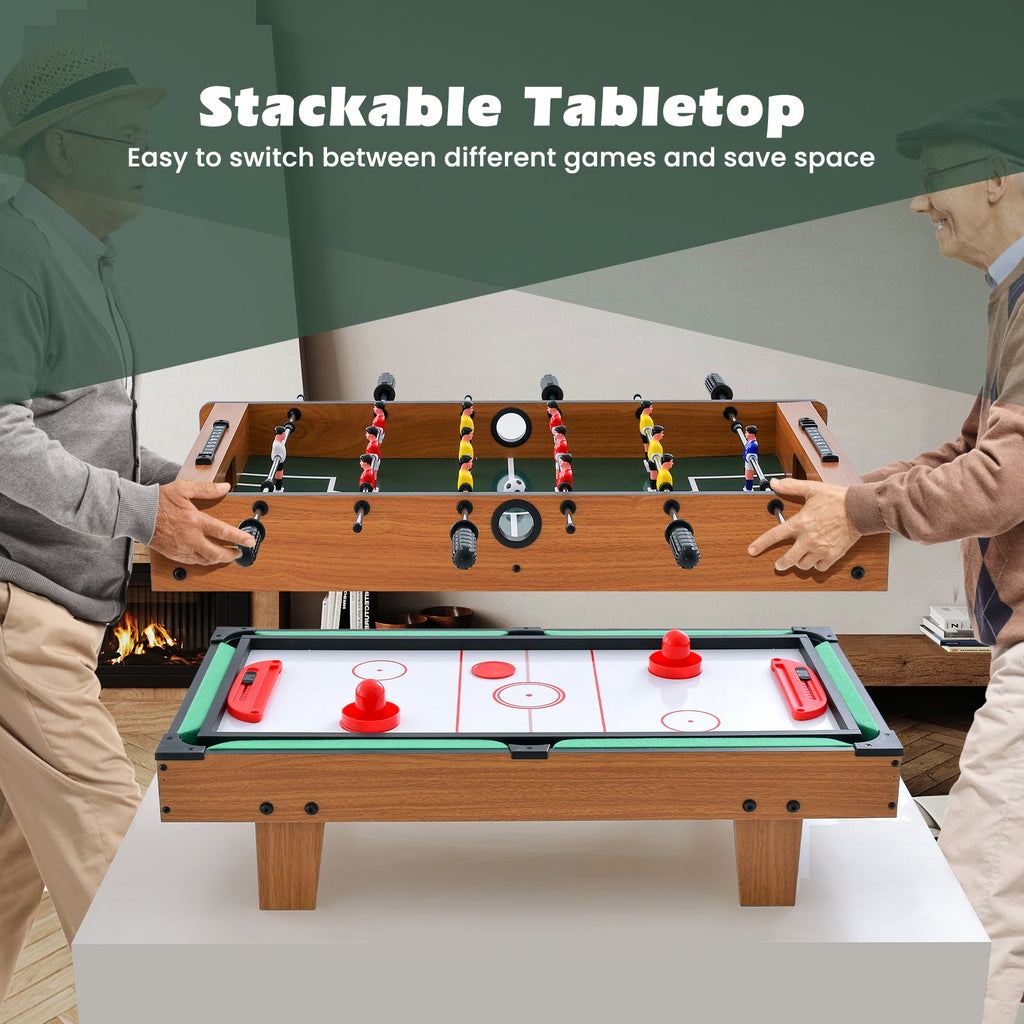 4-in-1 Foosball, Billiards & Hockey Game Table