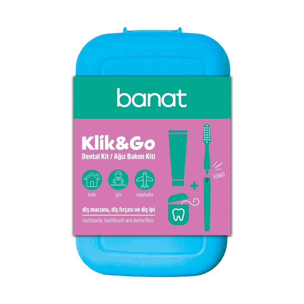 Banat Klick & Go Travel Oral Care Kit with Toothpaste & Floss