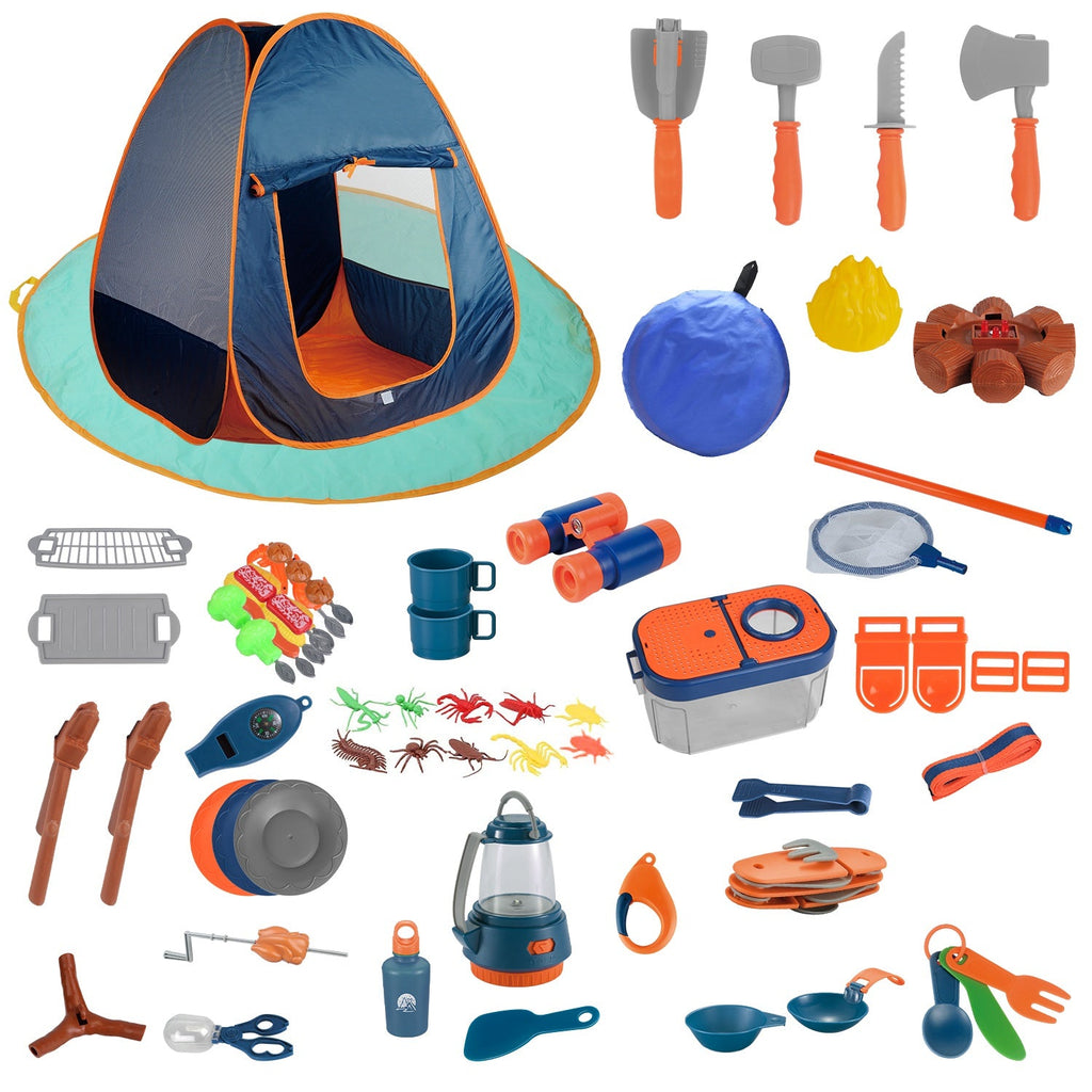 Kids’ Pretend Camping Play Set — 56 Pieces