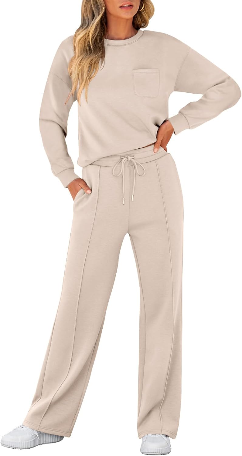 ANRABESS Women’s Long-Sleeve Top & Sweatpants Set