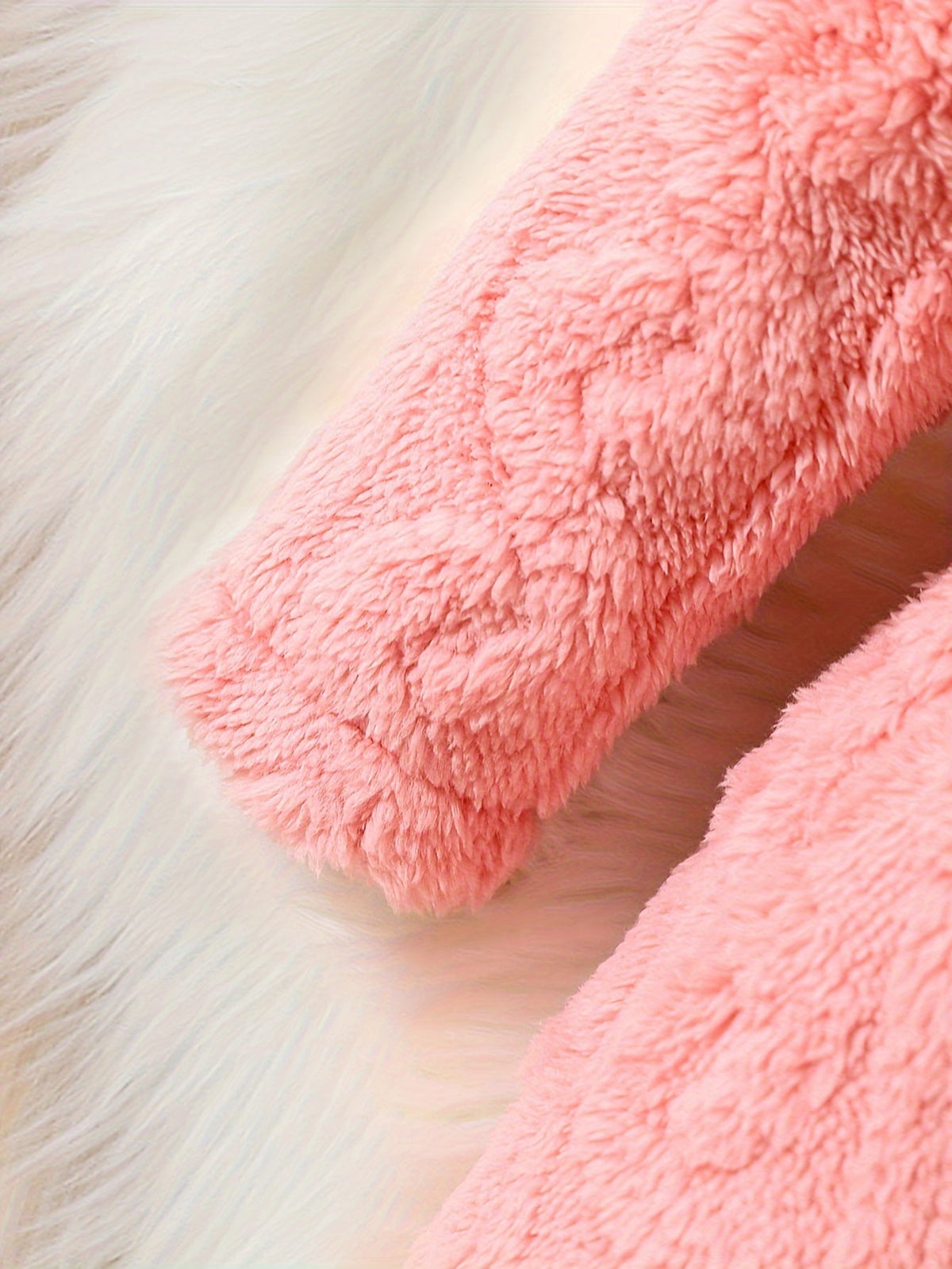 Girls’ Fuzzy Fleece Hooded Zip-Up Jacket