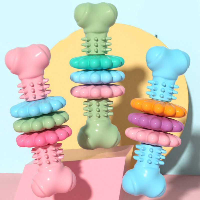 Dog Chew Toy Dog Bone Type Dogs Teeth Cleaning Toys Indestructible TPR Bone Chewing Bite Resistant Teething