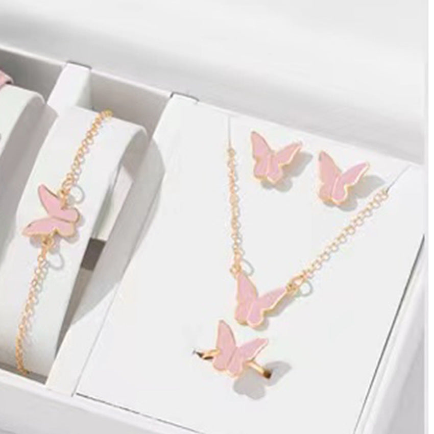 Five-Piece Butterfly Jewelry Set