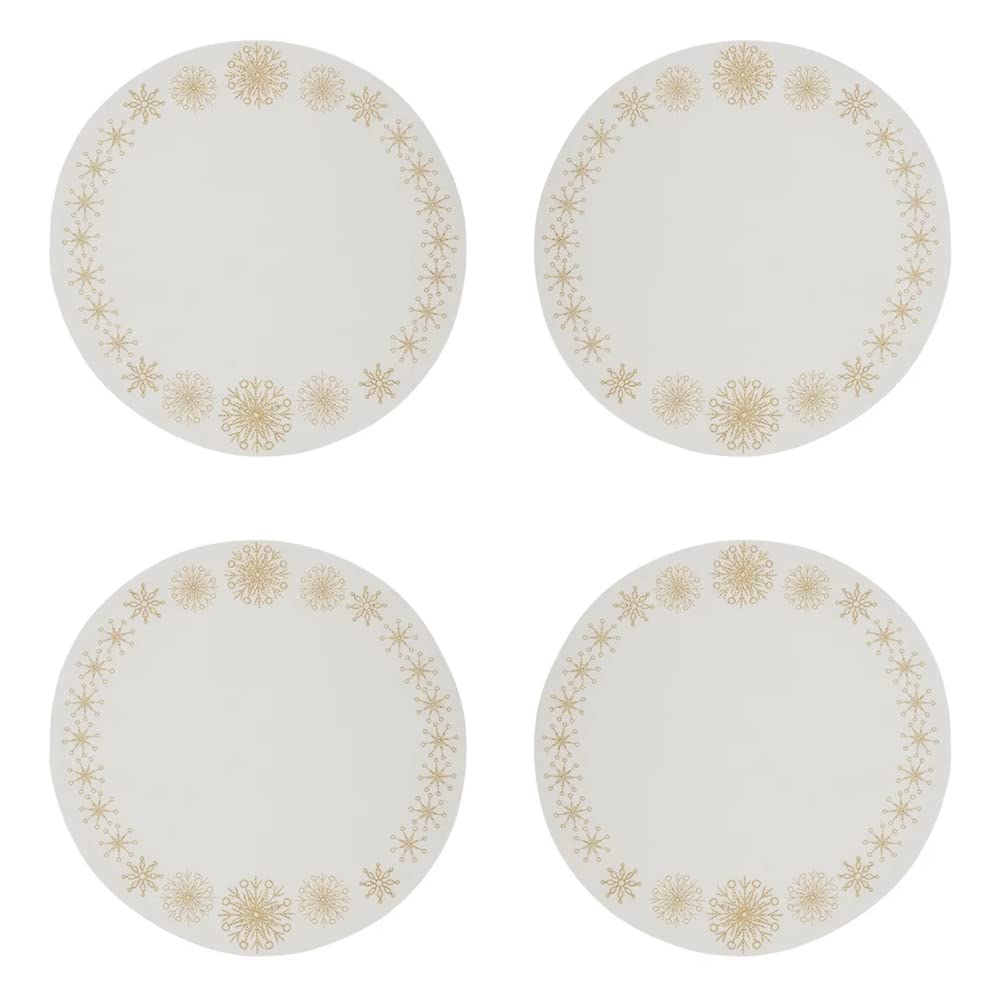 Embroidered Christmas Round Placemats – Set of 4