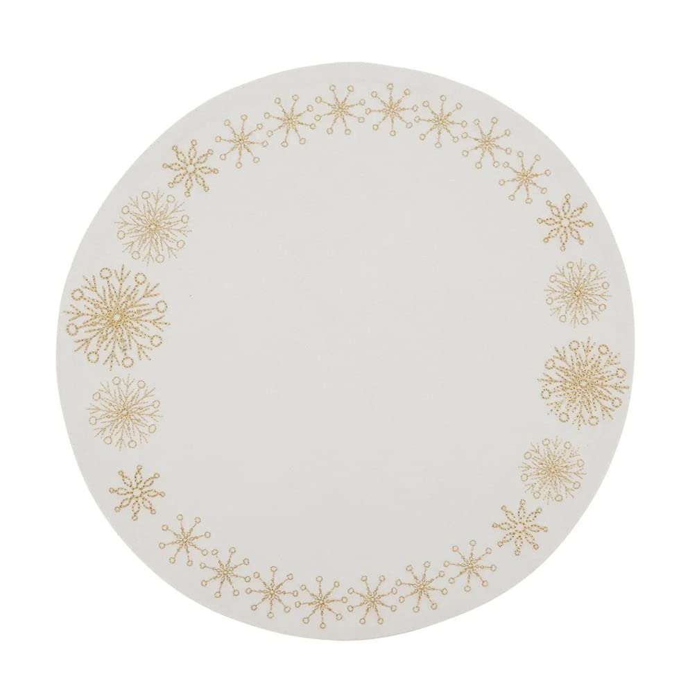 Embroidered Christmas Round Placemats – Set of 4