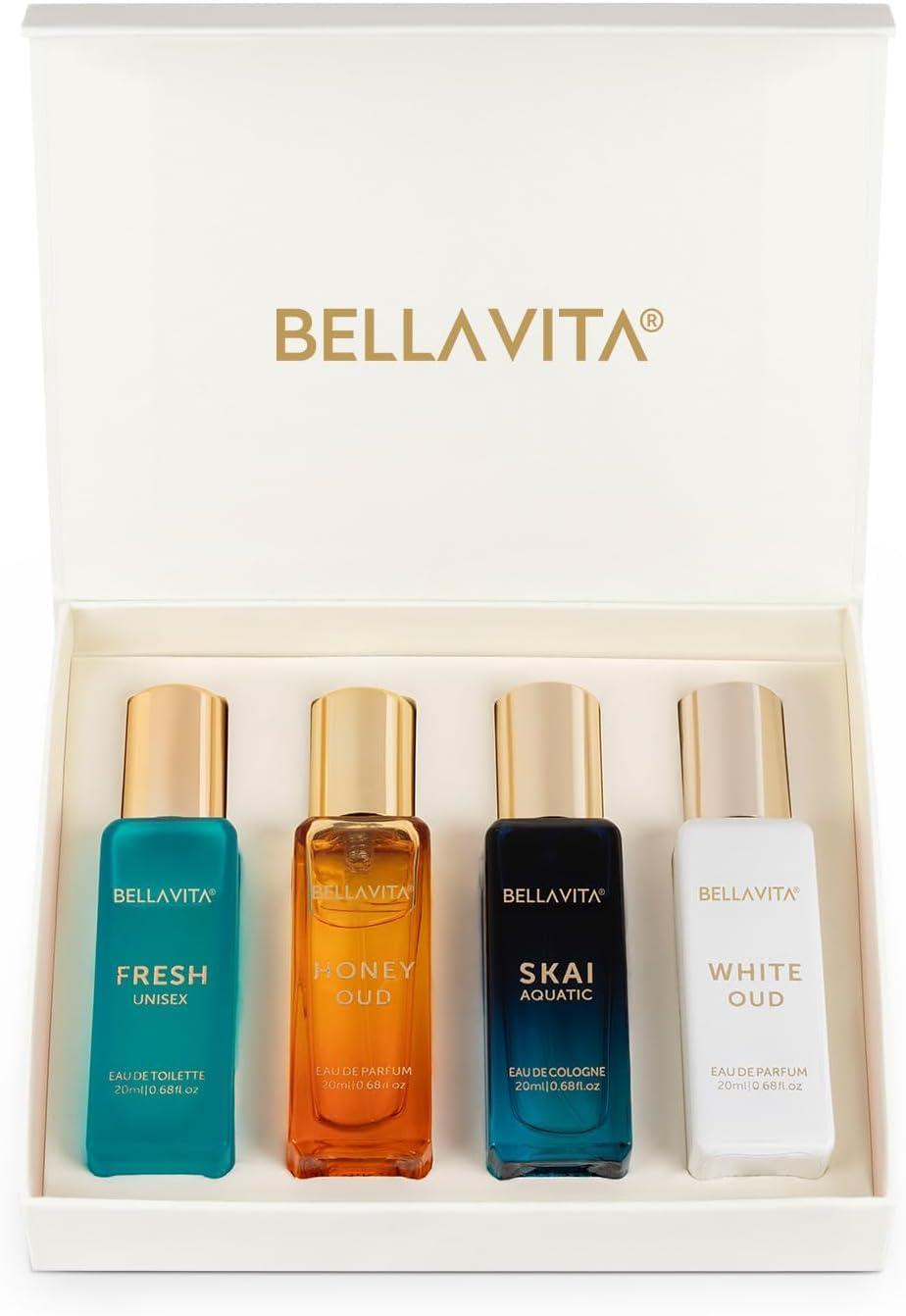 BellaVita Unisex Cologne Gift Set, 4 × 20 mL