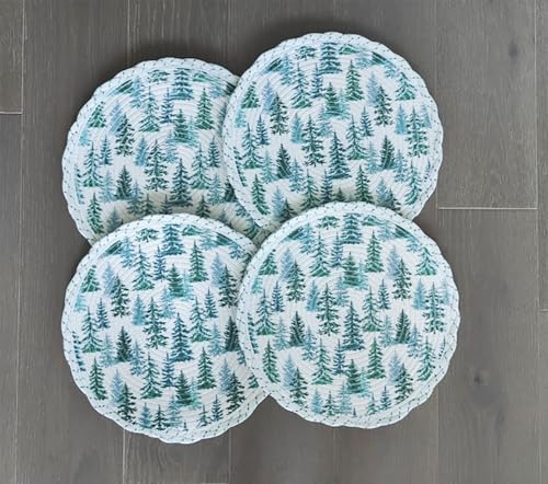Woven Christmas Round Placemats – Set of 4