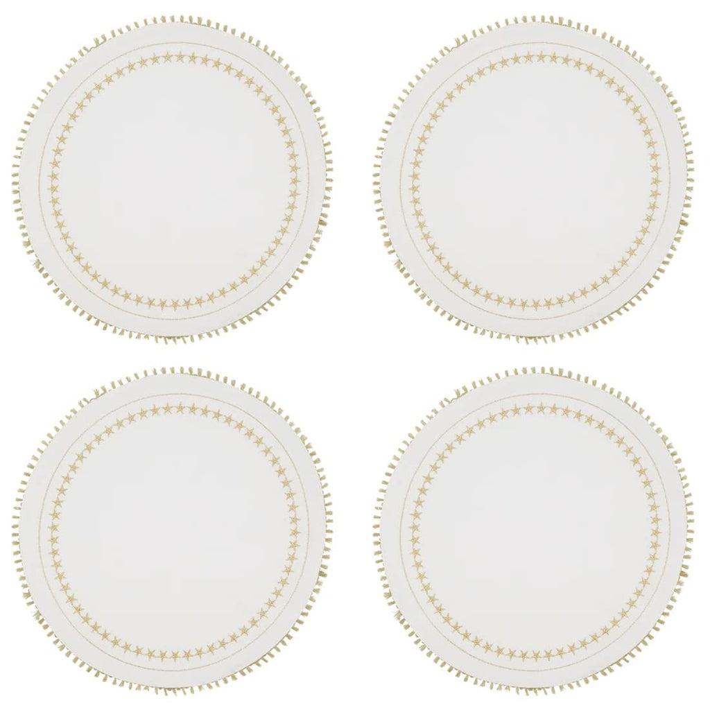 Embroidered Christmas Round Placemats – Set of 4