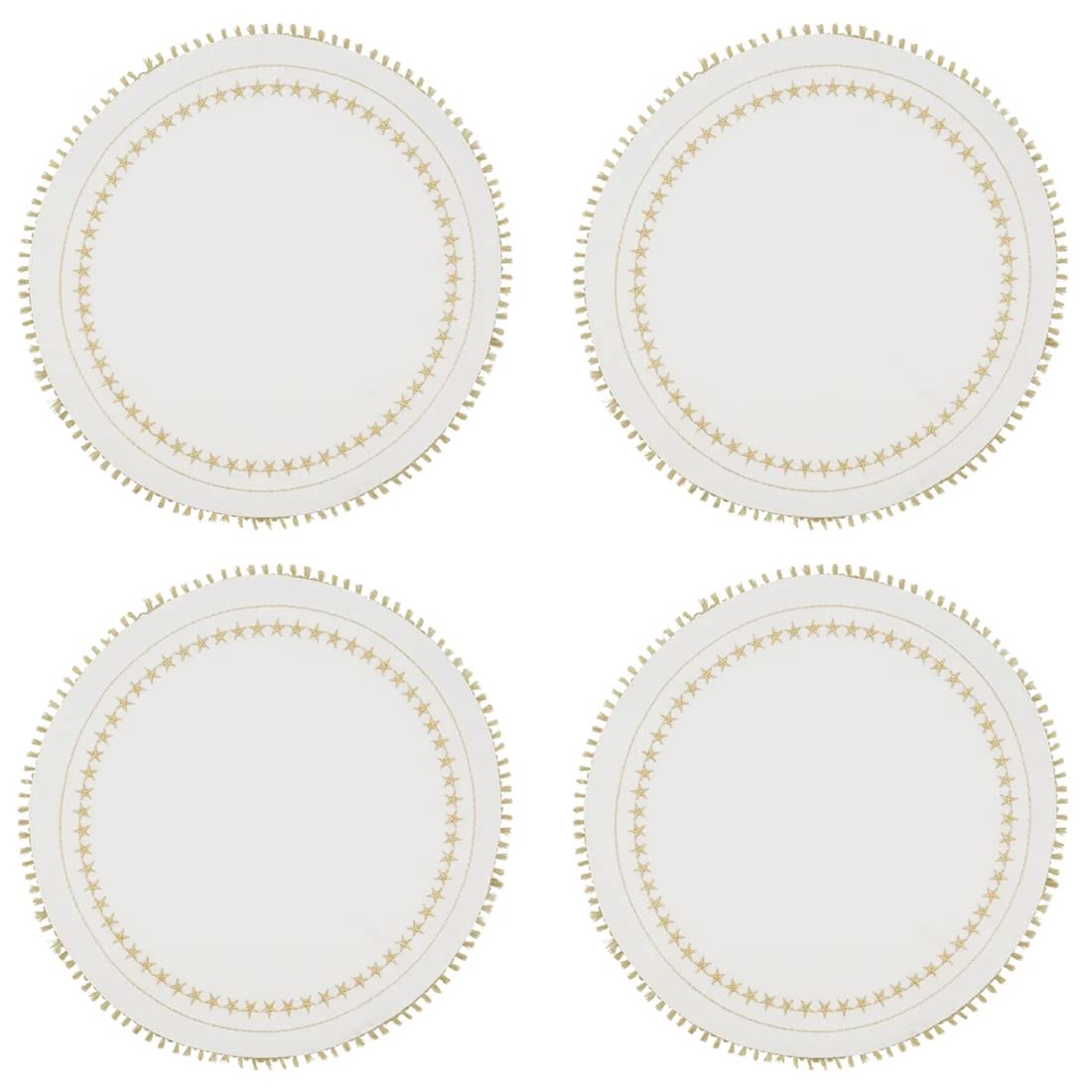Embroidered Christmas Round Placemats – Set of 4