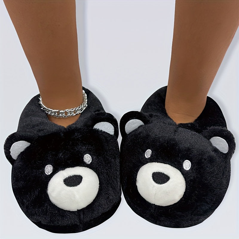 Polar Bear Plush Slippers — Blue & Purple Tie-Dye