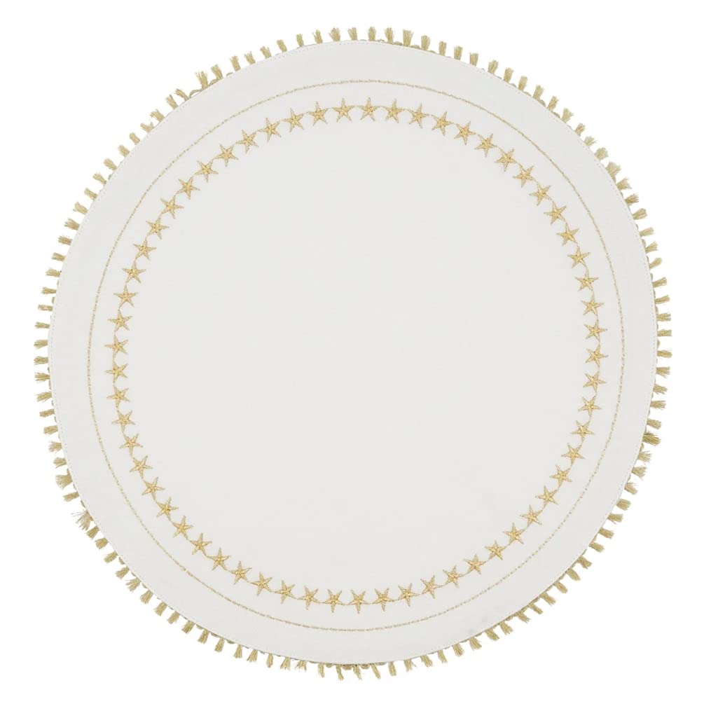 Embroidered Christmas Round Placemats – Set of 4