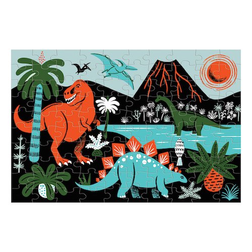 Prehistoric Glow-in-the-Dark Dinosaur World Puzzle