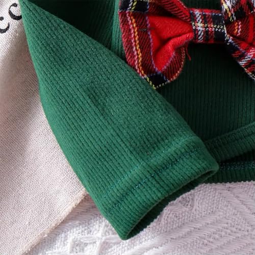 Baby Girls' Christmas Plaid Dress & Green Cardigan Set