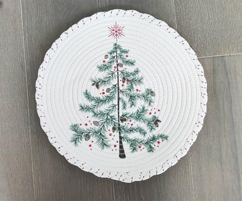 Woven Christmas Round Placemats – Set of 4