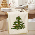 Embroidered Christmas Tree Cotton Table Runner – 16 x 72 in