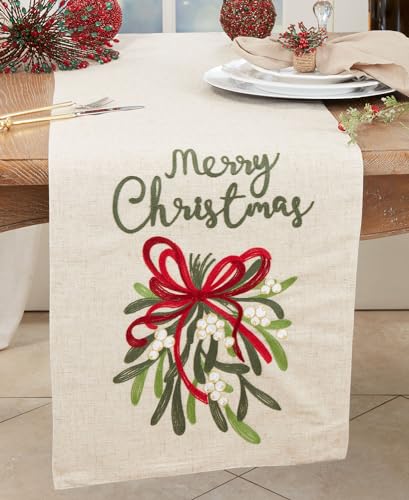 Merry Christmas Ribbon Table Runner – 16 x 70 in