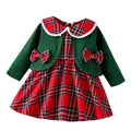 Baby Girls' Christmas Plaid Dress & Green Cardigan Set