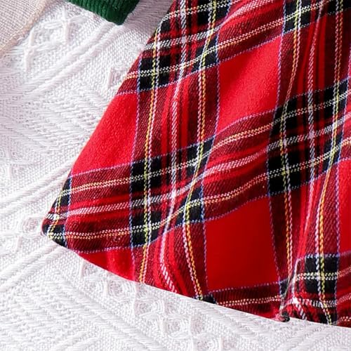 Baby Girls' Christmas Plaid Dress & Green Cardigan Set