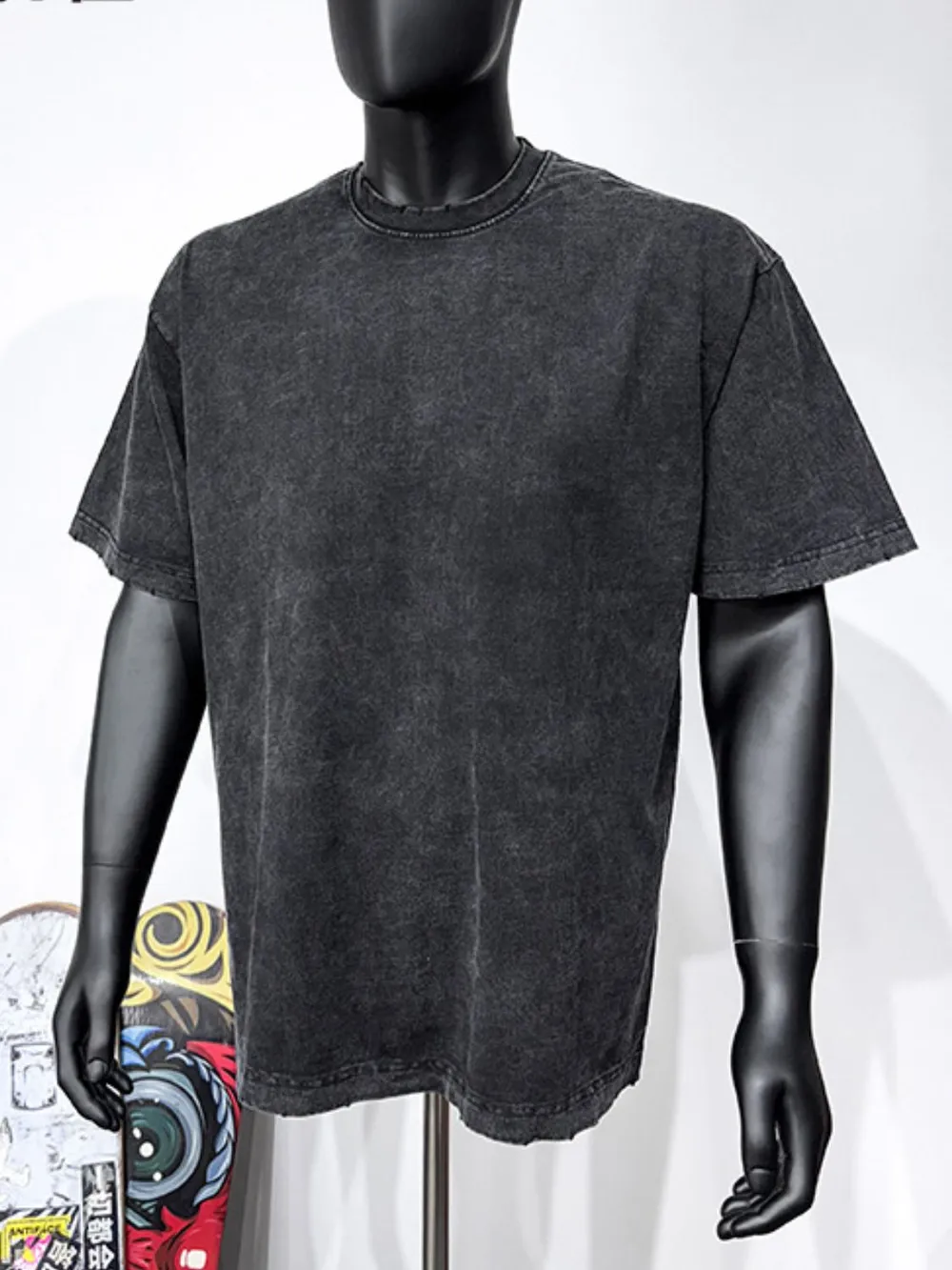 Men's Plus Size Washed Crewneck T-Shirt