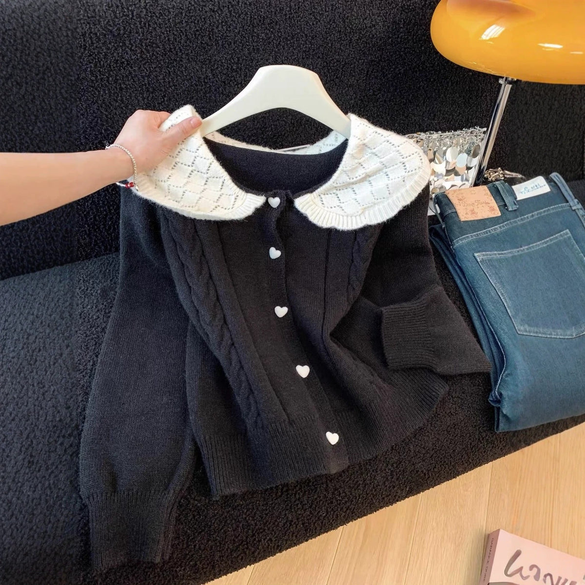Women's 3D-Pattern Long-Sleeve Sweater
