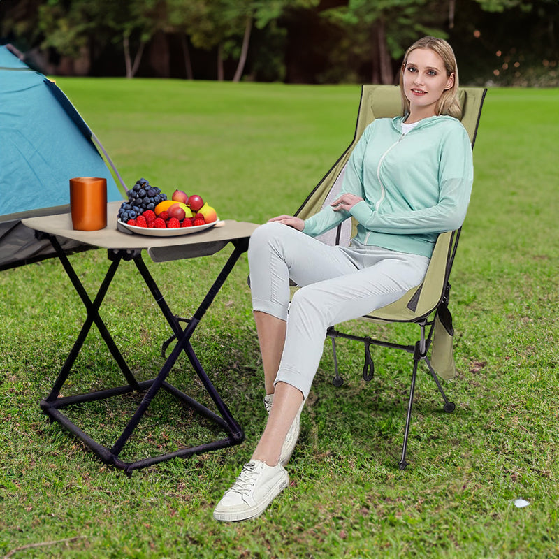 Lightweight Aluminum Folding Camping Chair with Headrest